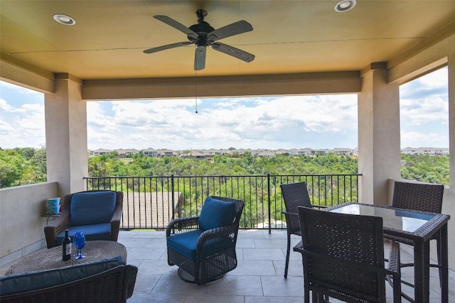 2617 Long Lasso Pass, Leander, TX 78641 - view of patio featuring ceiling fan and outdoor dining space