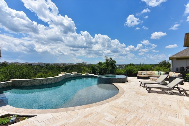 2617 Long Lasso Pass, Leander, TX 78641 - view of swimming pool featuring a patio area and a pool with connected hot tub