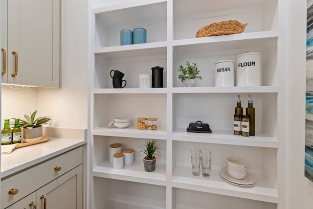 interior details featuring built in shelves