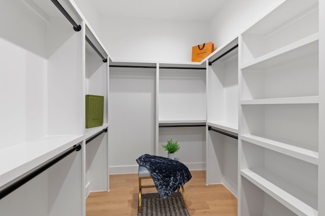 walk in closet featuring light wood-style floors