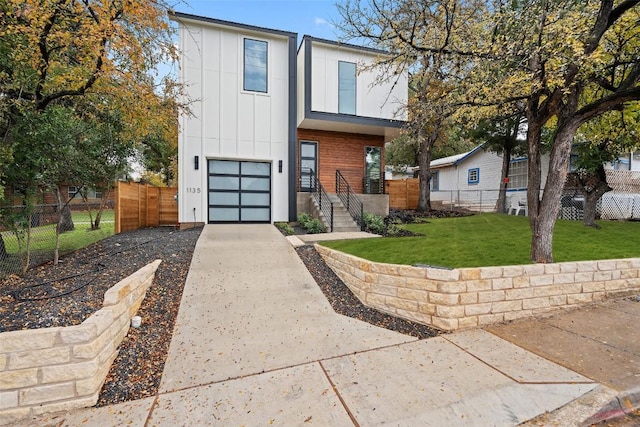 1135 Salina St, Austin, TX 78702 - contemporary home featuring driveway, board and batten siding, and a garage