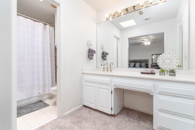 1414 Eagle Trl, Copperas Cove, TX 76522 - full bath featuring vanity, toilet, a ceiling fan, and a shower with curtain