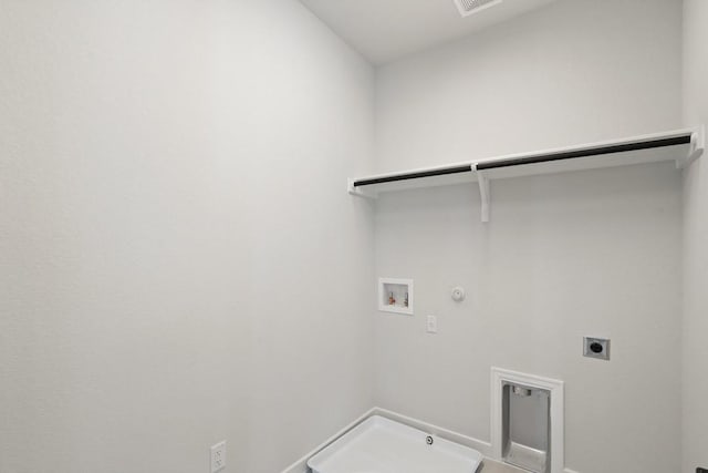 1205 N Roger Hanks Pkwy, Dripping Springs, TX 78620 - laundry area with hookup for a washing machine, hookup for a gas dryer, laundry area, visible vents, and electric dryer hookup