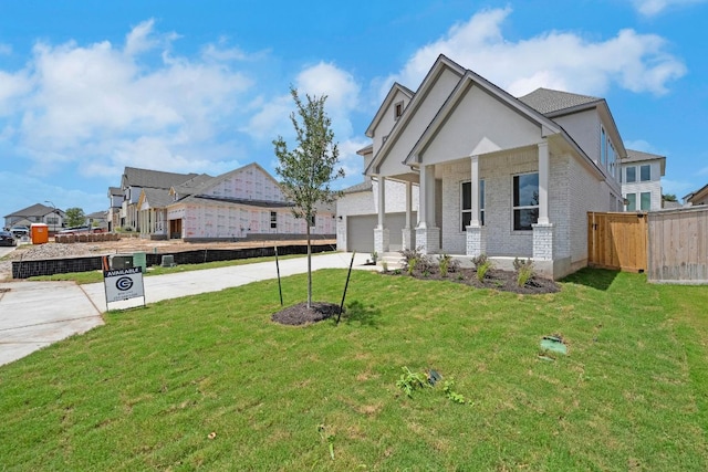 216 Crescent Heights Dr, Georgetown, TX 78628 - view of property exterior with driveway, an attached garage, brick siding, and covered porch