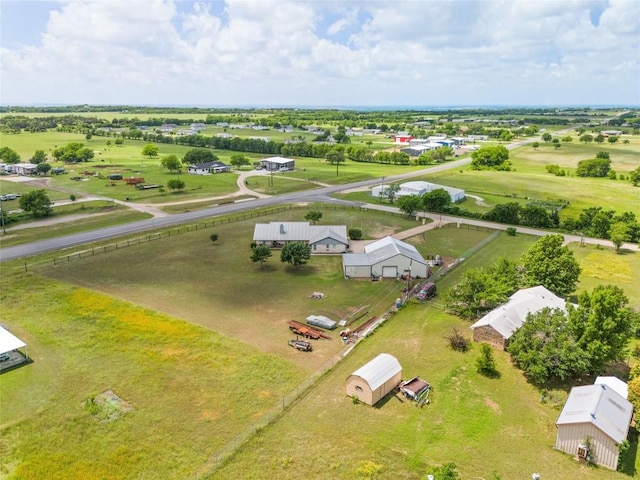 drone / aerial view with a rural view