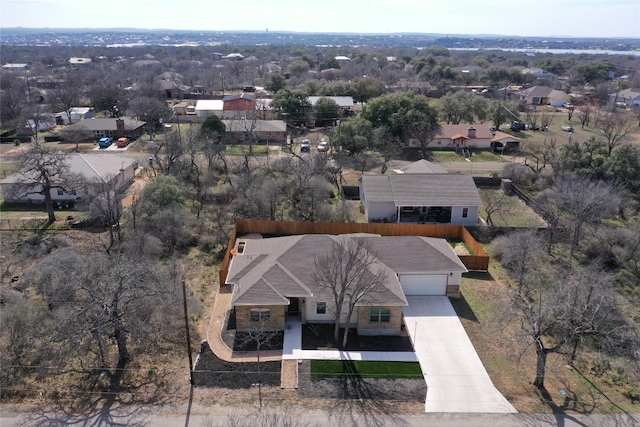 139 W Maple Dr, Marble Falls, TX 78654 - aerial view of property and surrounding area with nearby suburban area
