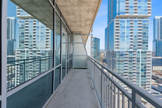 balcony with a city view