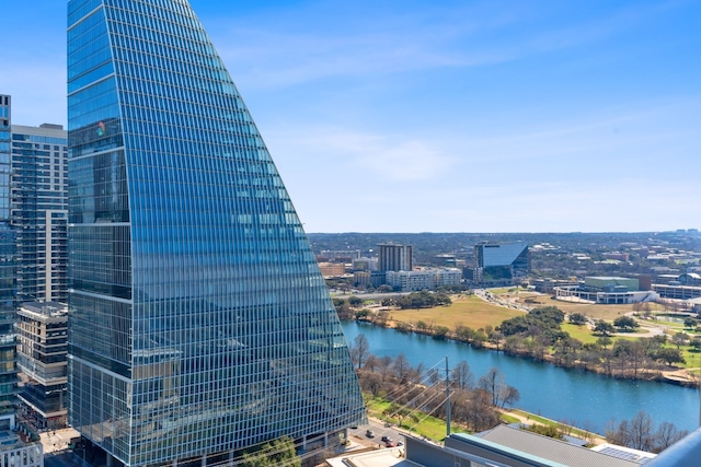 property view of water featuring a city view