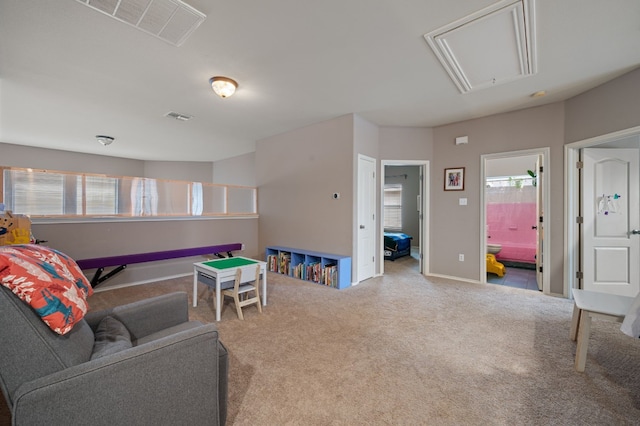 605 Hickory Run Dr, Cedar Park, TX 78613 - living room with attic access and carpet