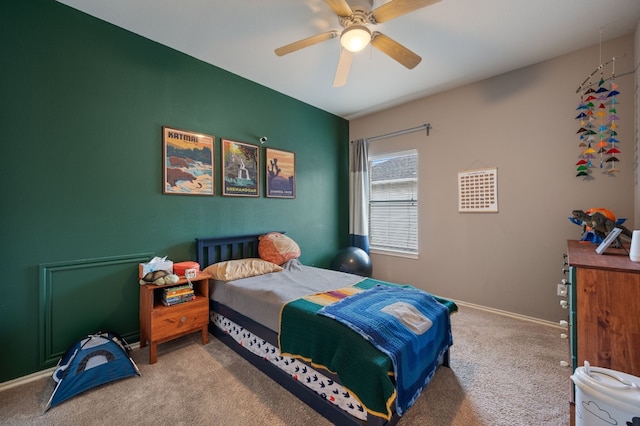 605 Hickory Run Dr, Cedar Park, TX 78613 - carpeted bedroom featuring ceiling fan and baseboards
