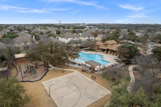 605 Hickory Run Dr, Cedar Park, TX 78613 - aerial perspective of suburban area with a pool
