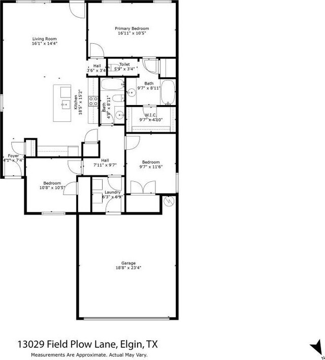 13029 Field Plow Ln, Elgin, TX 78621 - room layout