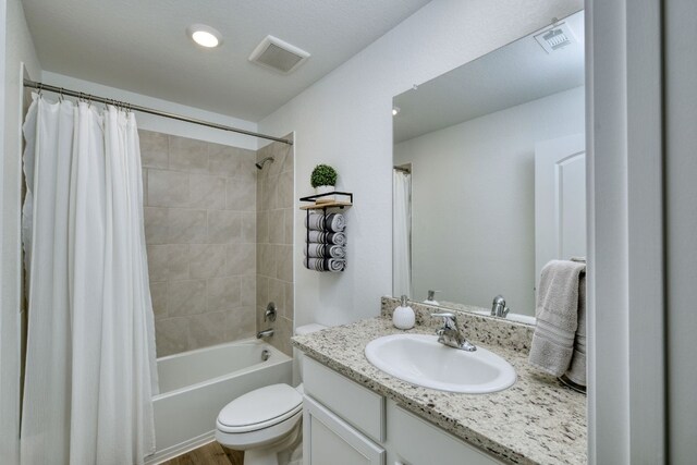 13029 Field Plow Ln, Elgin, TX 78621 - bathroom with vanity, toilet, and shower / bath combo
