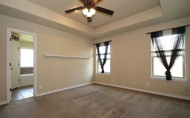 503 W Gemini Ln, Killeen, TX 76542 - carpeted empty room with plenty of natural light, ceiling fan, and a tray ceiling