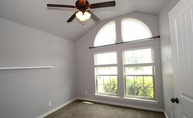 503 W Gemini Ln, Killeen, TX 76542 - carpeted empty room featuring lofted ceiling and a ceiling fan