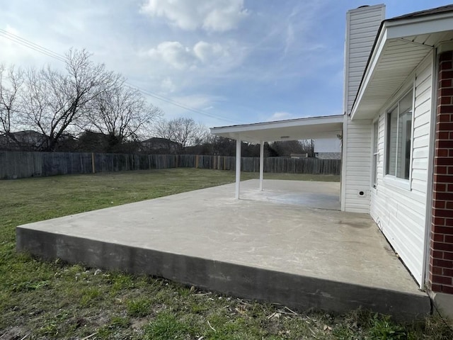 view of patio featuring a fenced backyard