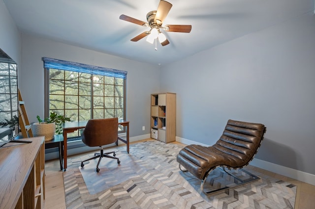 4704 Wild Briar Pass, Austin, TX 78746 - office with a ceiling fan and baseboards