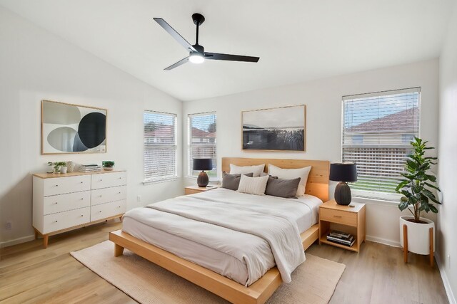114 Challenger, Kyle, TX 78640 - bedroom featuring multiple windows, light wood-style floors, lofted ceiling, and baseboards