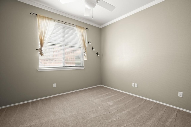 19907 Kennemer Dr, Pflugerville, TX 78660 - spare room featuring crown molding, carpet, and a ceiling fan