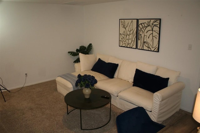 living room with carpet flooring