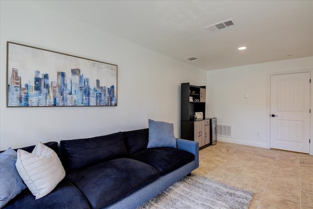 700 Mandarin Flyway Dr Unit 1702, Cedar Park, TX 78613 - living room featuring recessed lighting, light tile patterned floors, and baseboards