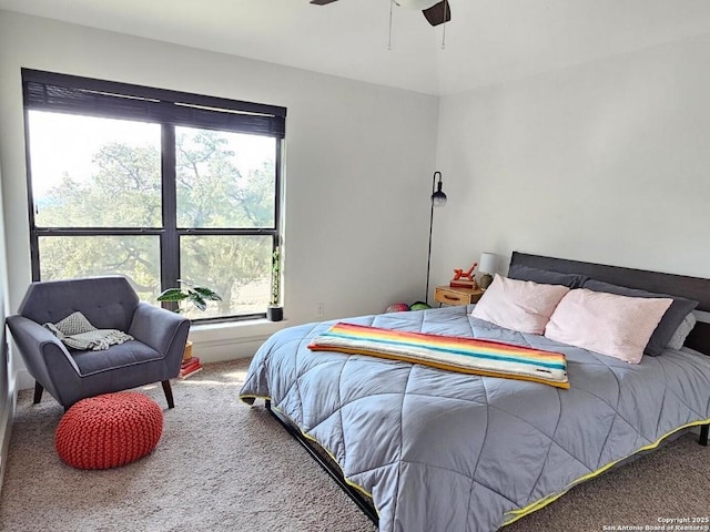 5922 Keller Rdg, New Braunfels, TX 78132 - bedroom featuring carpet flooring, multiple windows, and ceiling fan