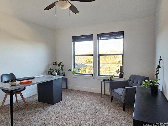 5922 Keller Rdg, New Braunfels, TX 78132 - home office with ceiling fan and light colored carpet
