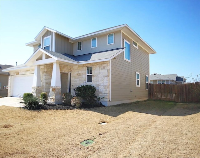 116 Four Star Dr, Elgin, TX 78621 - view of front of home with stone siding and concrete driveway