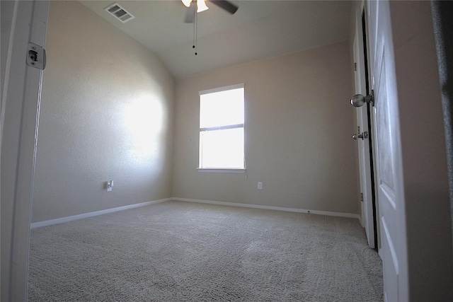 116 Four Star Dr, Elgin, TX 78621 - carpeted empty room with ceiling fan and vaulted ceiling