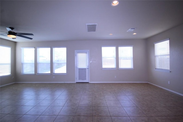 116 Four Star Dr, Elgin, TX 78621 - empty room with plenty of natural light, tile patterned floors, ceiling fan, and recessed lighting