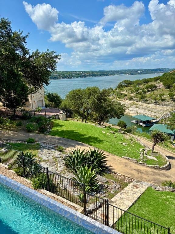 17813 Kingfisher Ridge Dr, Lago Vista, TX 78645 - view of pool with a water view