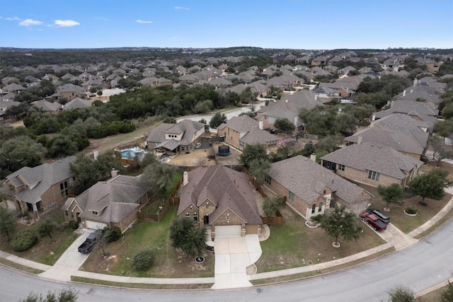 bird's eye view with a residential view