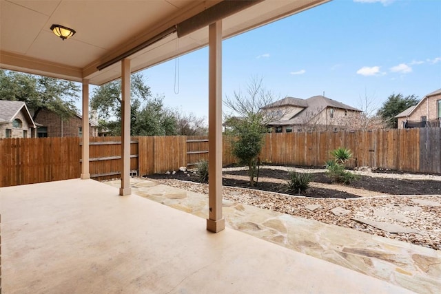 view of patio featuring a fenced backyard