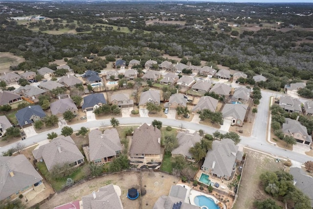 bird's eye view with a residential view