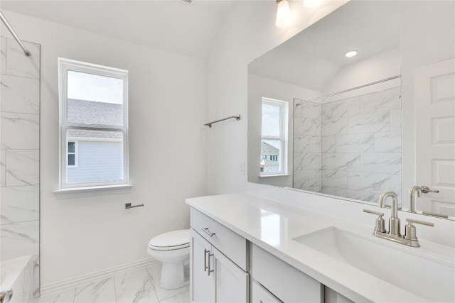 522 Ansley Ct, Taylor, TX 76574 - full bathroom with marble finish floors, vanity, and shower / washtub combination
