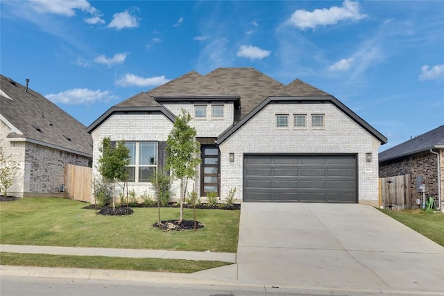 263 Diamondleaf Dr, Buda, TX 78610 - view of front facade with concrete driveway, brick siding, and an attached garage