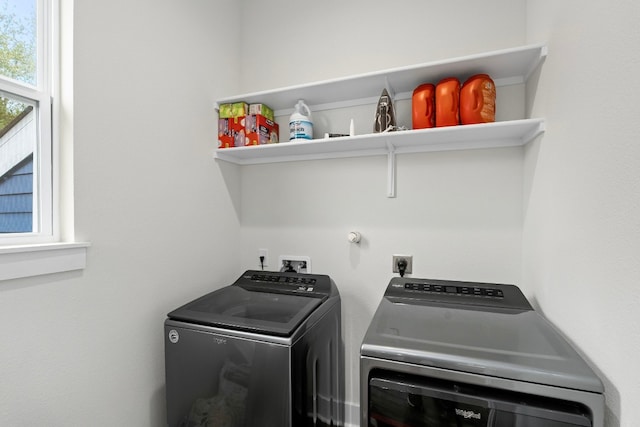 laundry room with laundry area and separate washer and dryer