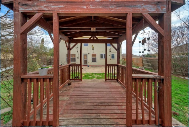 wooden terrace with fence