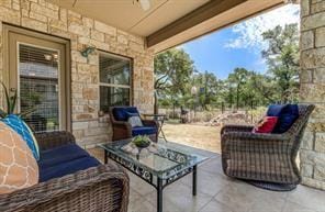 view of patio featuring an outdoor living space