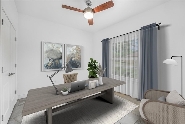 604 Caprock Canyon Trl, Georgetown, TX 78633 - office with a ceiling fan