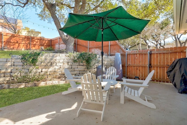 view of patio / terrace with a fenced backyard