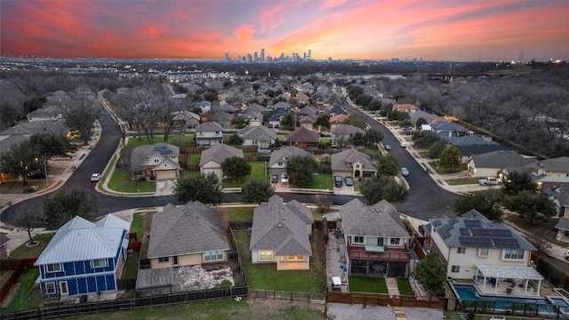 aerial view with a residential view