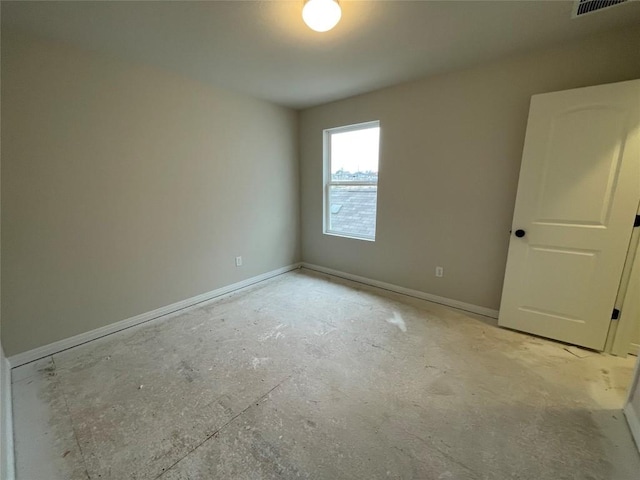 interior space with visible vents and baseboards