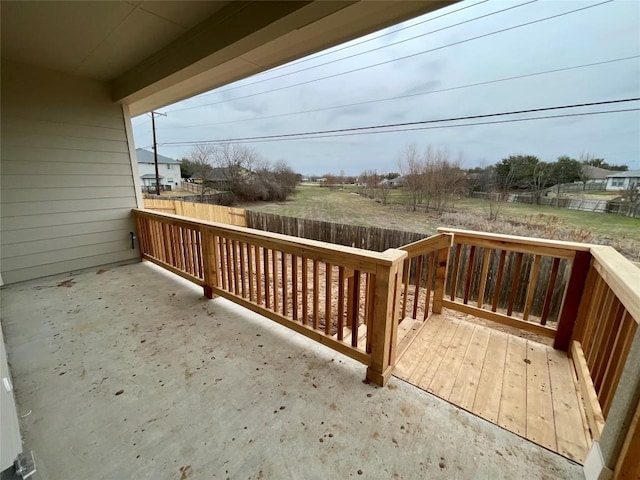 wooden terrace with fence