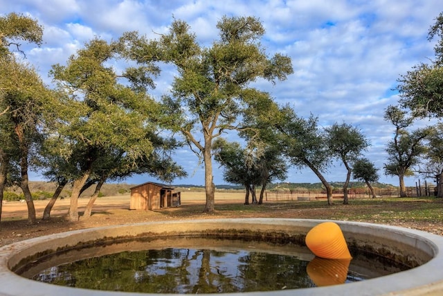 exterior space featuring a rural view