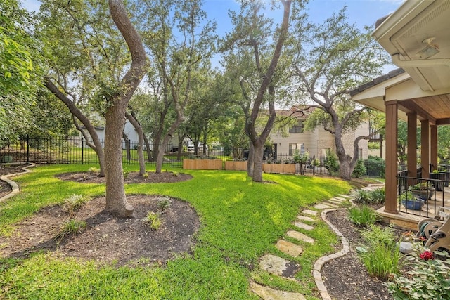 view of yard with fence