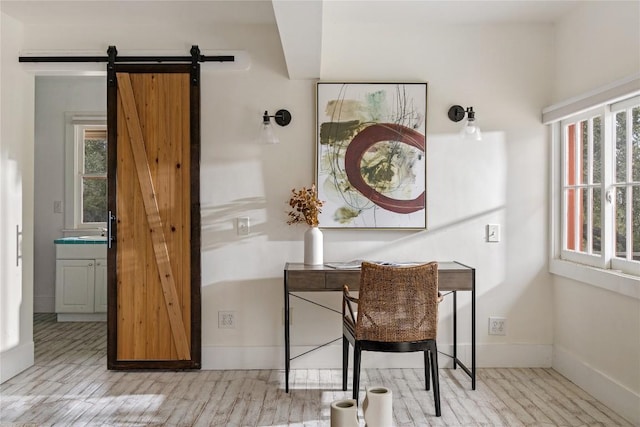 5242 Mccormick Mountain Dr Unit E, Austin, TX 78734 - home office featuring plenty of natural light and a barn door