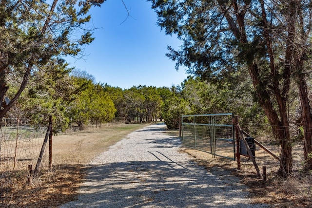 view of street with a rural view