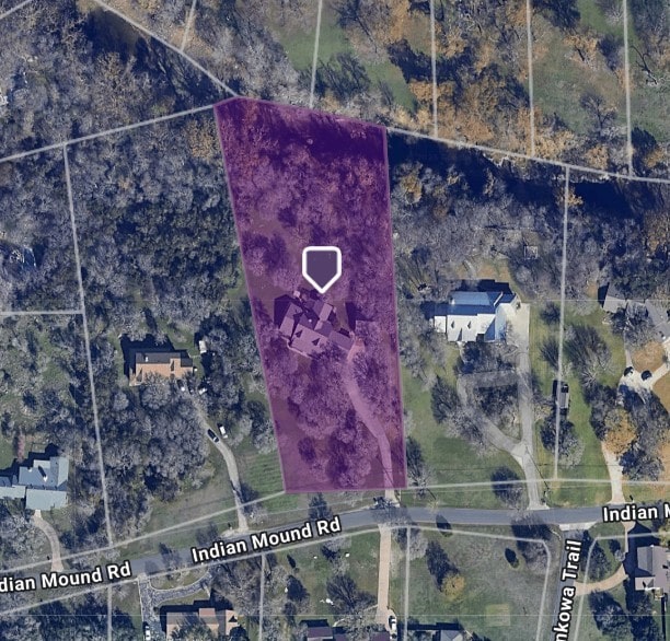 3105 Indian Mound Rd, Georgetown, TX 78628 - map / location featuring property boundaries highlighted