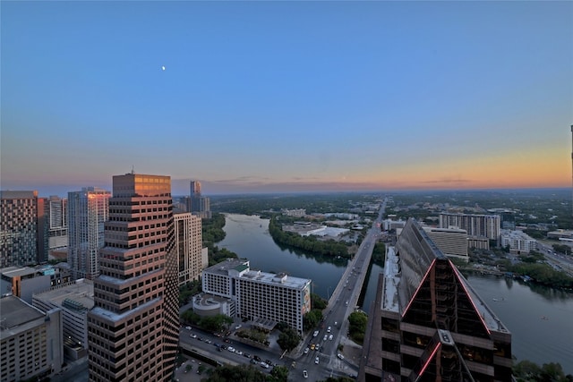 property's view of city with a water view